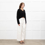 Reformation Short Black Cashmere Cable Knit Cardigan