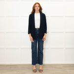 J Crew Navy Open Front Knit Blazer