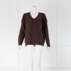 360 Cashmere Brown V Neck Jumper