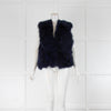 Adrienne Landau Navy Fur Gilet