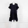 Me + Em Navy Blue Cheese Cloth Bottom Frill Dress