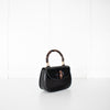 Gucci Black Leather Vintage Bamboo Handbag