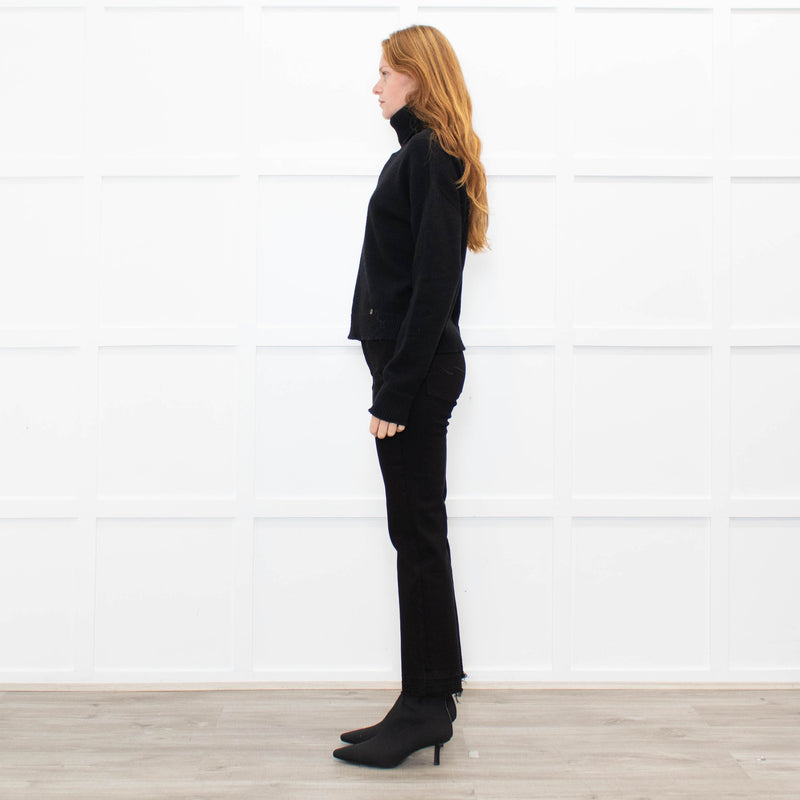 Ottod'Ame Black Wool Blend Rolled Neck Jumper