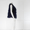 Adrienne Landau Navy Fur Gilet