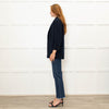 J Crew Navy Open Front Knit Blazer