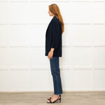 J Crew Navy Open Front Knit Blazer
