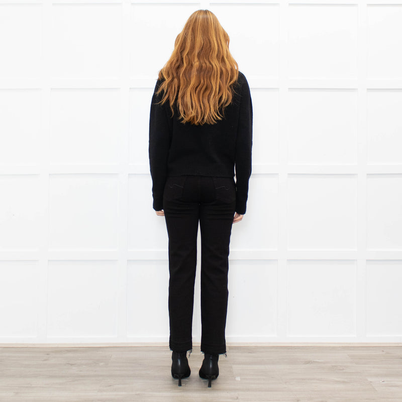 Ottod'Ame Black Wool Blend Rolled Neck Jumper