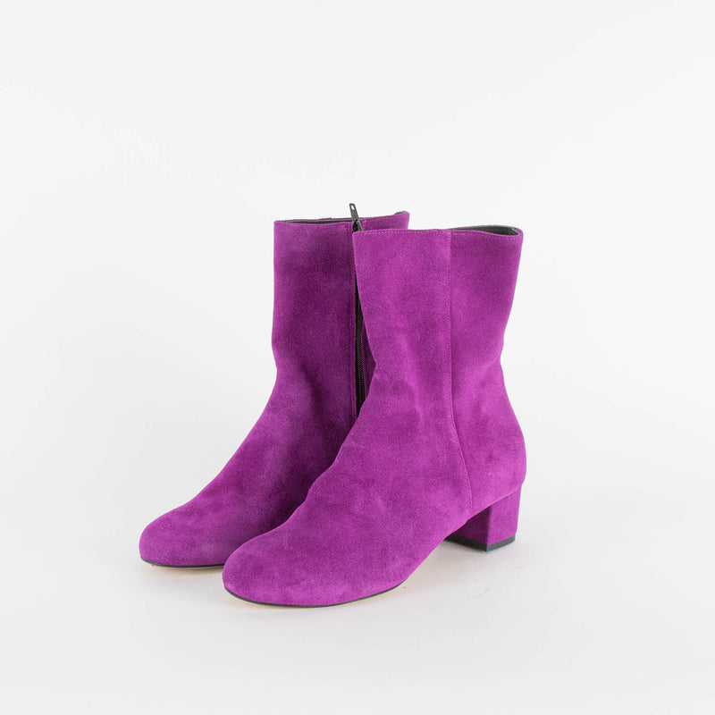 Clizia Purple Suede Ankle Boots