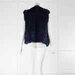 Adrienne Landau Navy Fur Gilet