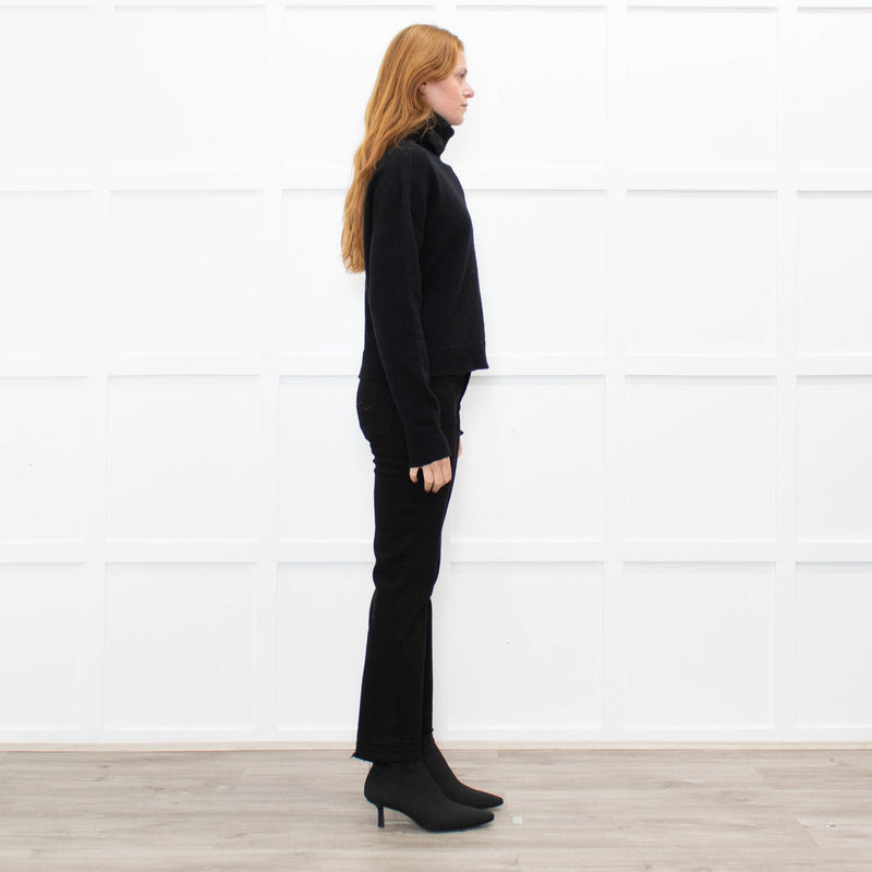 Ottod'Ame Black Wool Blend Rolled Neck Jumper