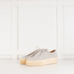 Gabriela Hearst Grey Suede Laceup Shoes