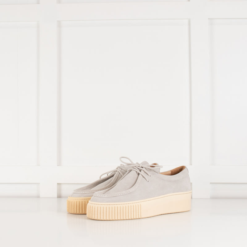 Gabriela Hearst Grey Suede Laceup Shoes