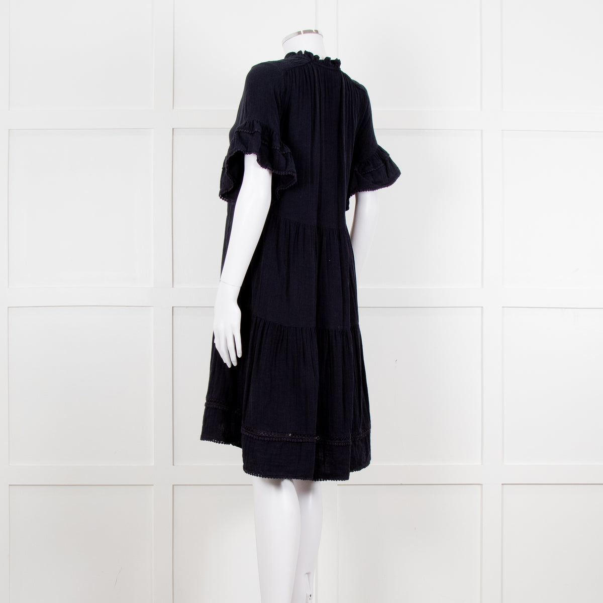 Me + Em Navy Blue Cheese Cloth Bottom Frill Dress