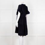 Me + Em Navy Blue Cheese Cloth Bottom Frill Dress