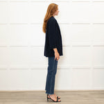 J Crew Navy Open Front Knit Blazer