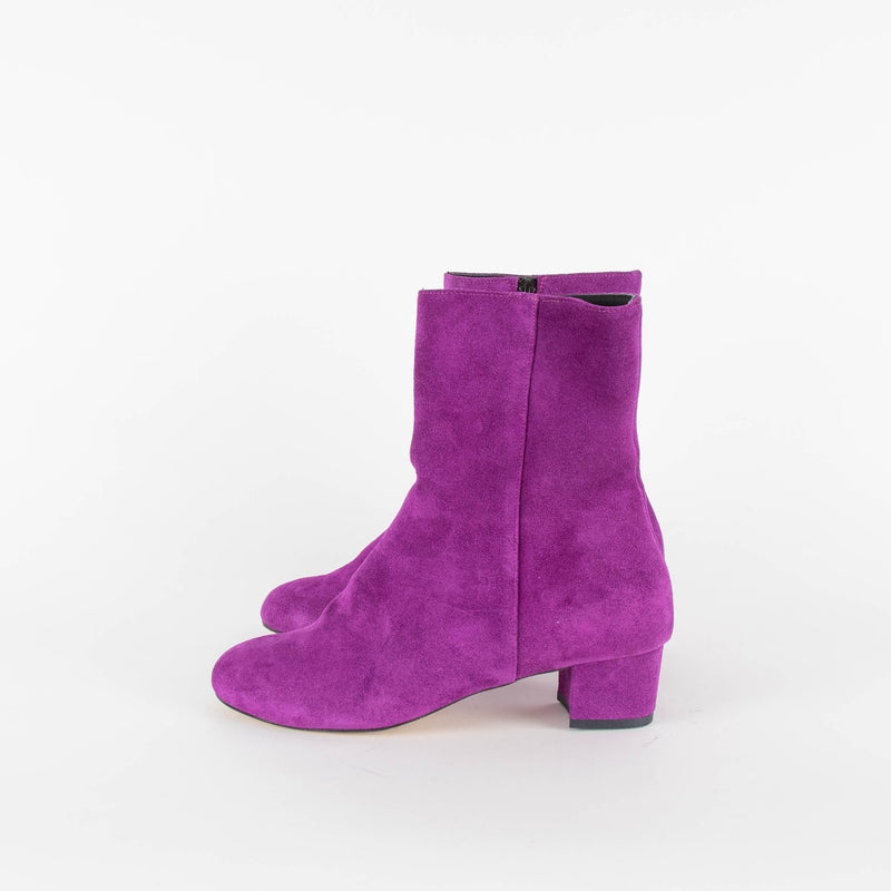 Clizia Purple Suede Ankle Boots