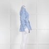 Celine Blue and White Stripe Wrap Around Shirt