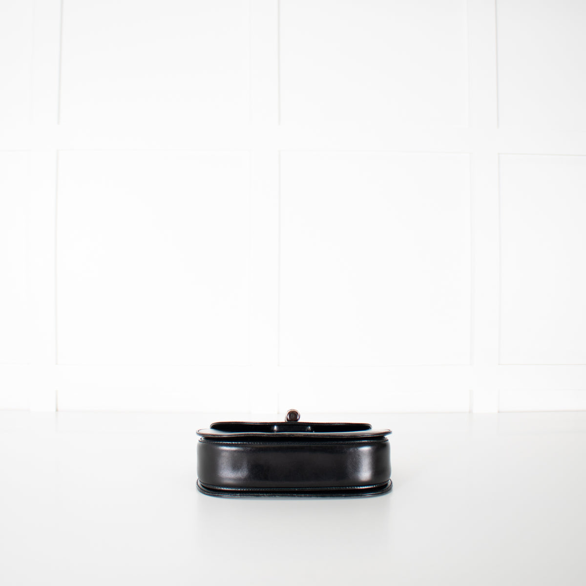 Gucci Black Leather Vintage Bamboo Handbag