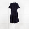 Me + Em Navy Blue Cheese Cloth Bottom Frill Dress