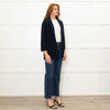 J Crew Navy Open Front Knit Blazer