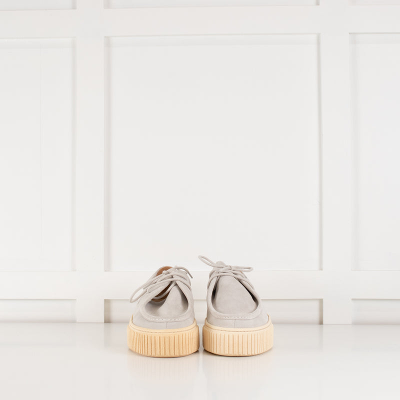 Gabriela Hearst Grey Suede Laceup Shoes