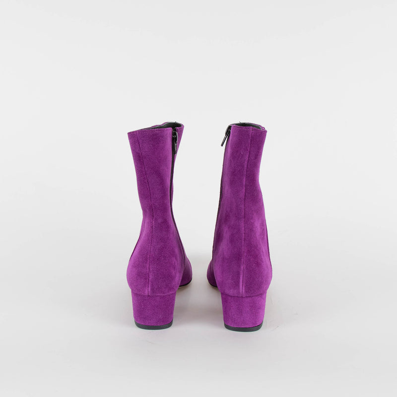 Clizia Purple Suede Ankle Boots