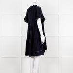 Me + Em Navy Blue Cheese Cloth Bottom Frill Dress