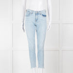 Rag & Bone Pale Wash Mid Length Skinny Jeans