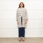 Tucker Grey Collarless Boucle Edge To Edge Coat