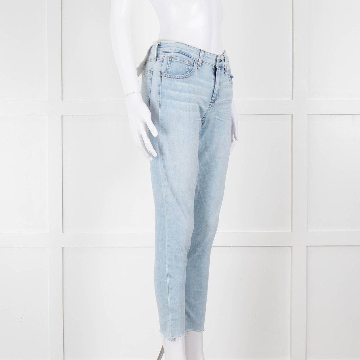 Rag & Bone Pale Wash Mid Length Skinny Jeans