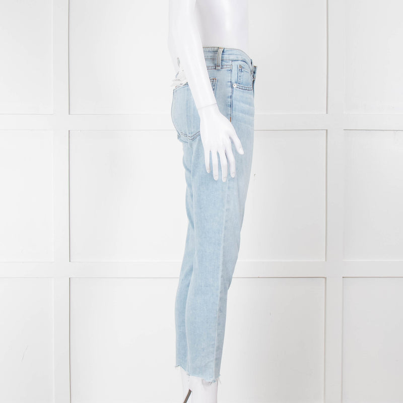 Rag & Bone Pale Wash Mid Length Skinny Jeans