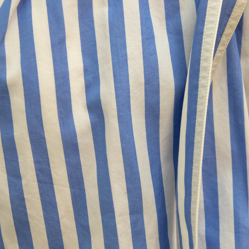 Celine Blue and White Stripe Wrap Around Shirt