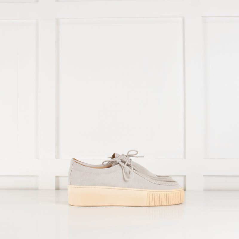 Gabriela Hearst Grey Suede Laceup Shoes