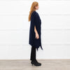 Stella McCartney Navy Front Fringe Sleeveless Knit Cape