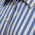 Celine Blue and White Stripe Wrap Around Shirt