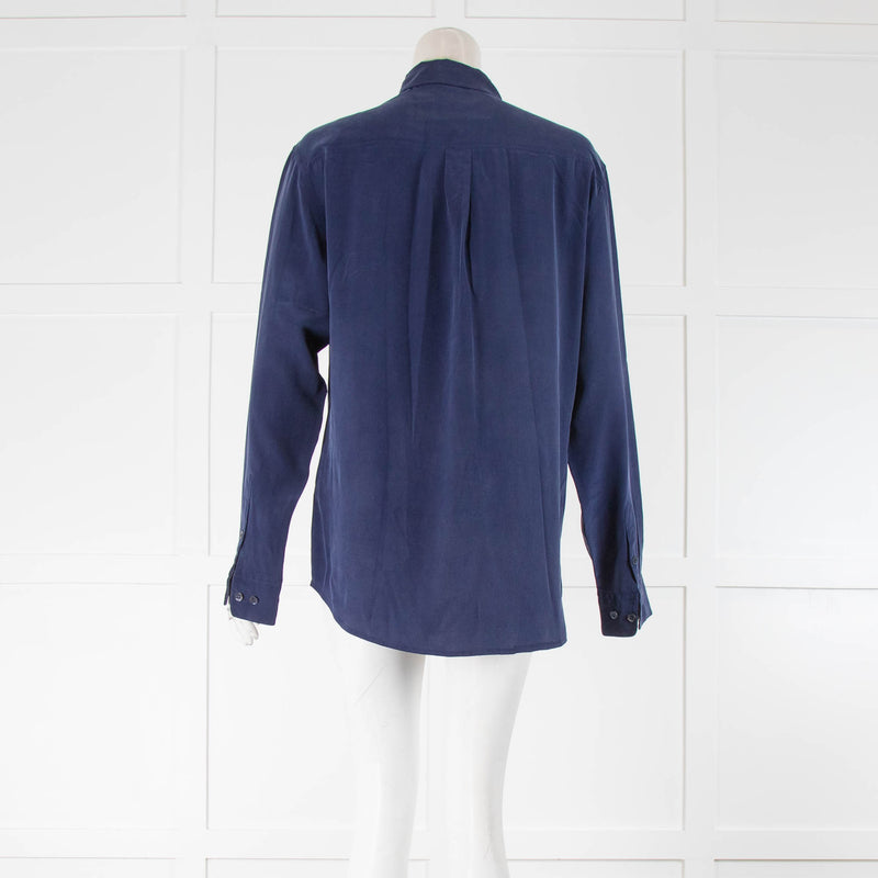 Equipment Blue Signature Silk Shirt