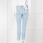 Rag & Bone Pale Wash Mid Length Skinny Jeans