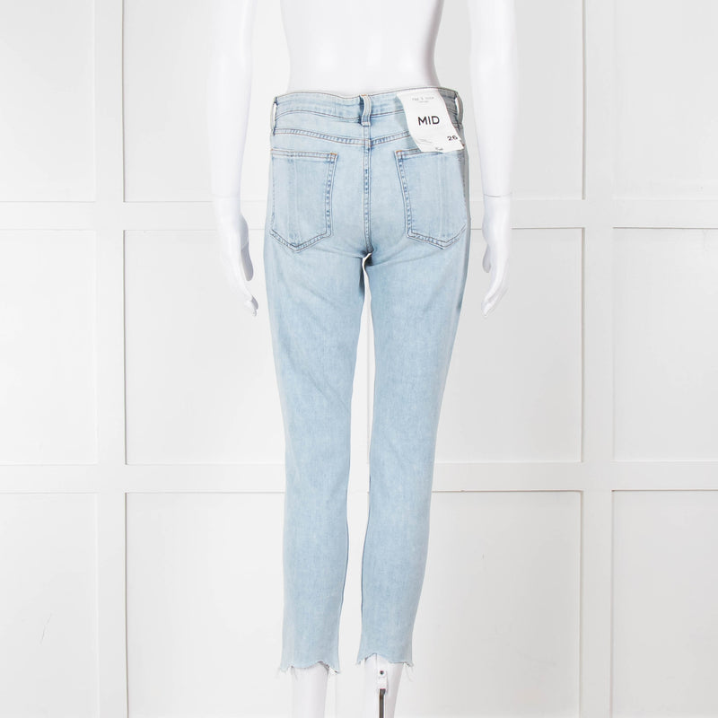 Rag & Bone Pale Wash Mid Length Skinny Jeans