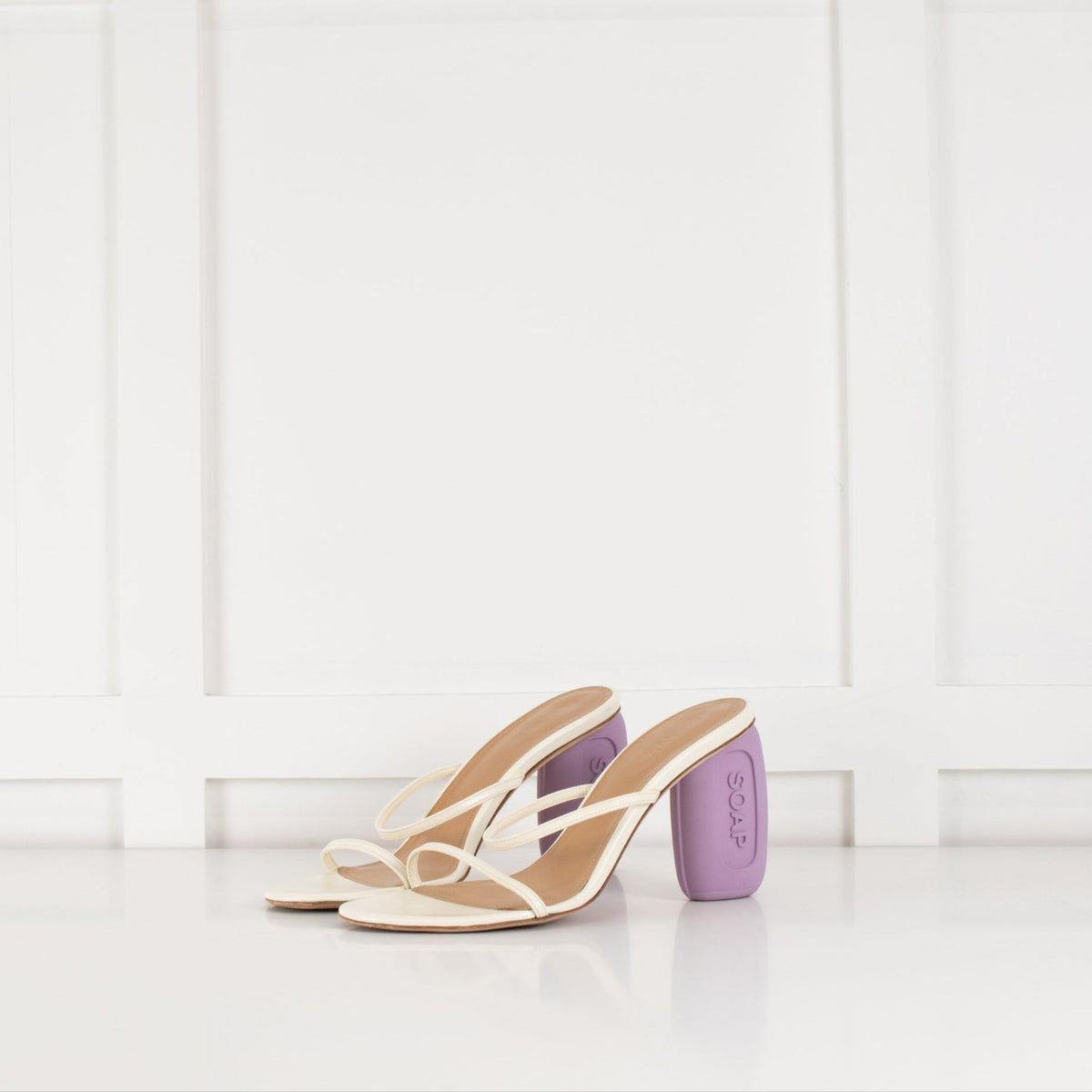 Loewe Cream Purple Soap Heels Sandals