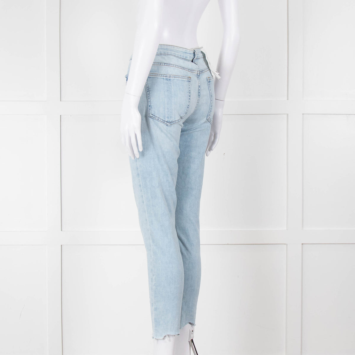 Rag & Bone Pale Wash Mid Length Skinny Jeans