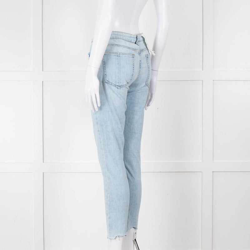 Rag & Bone Pale Wash Mid Length Skinny Jeans