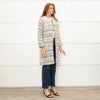 Tucker Grey Collarless Boucle Edge To Edge Coat