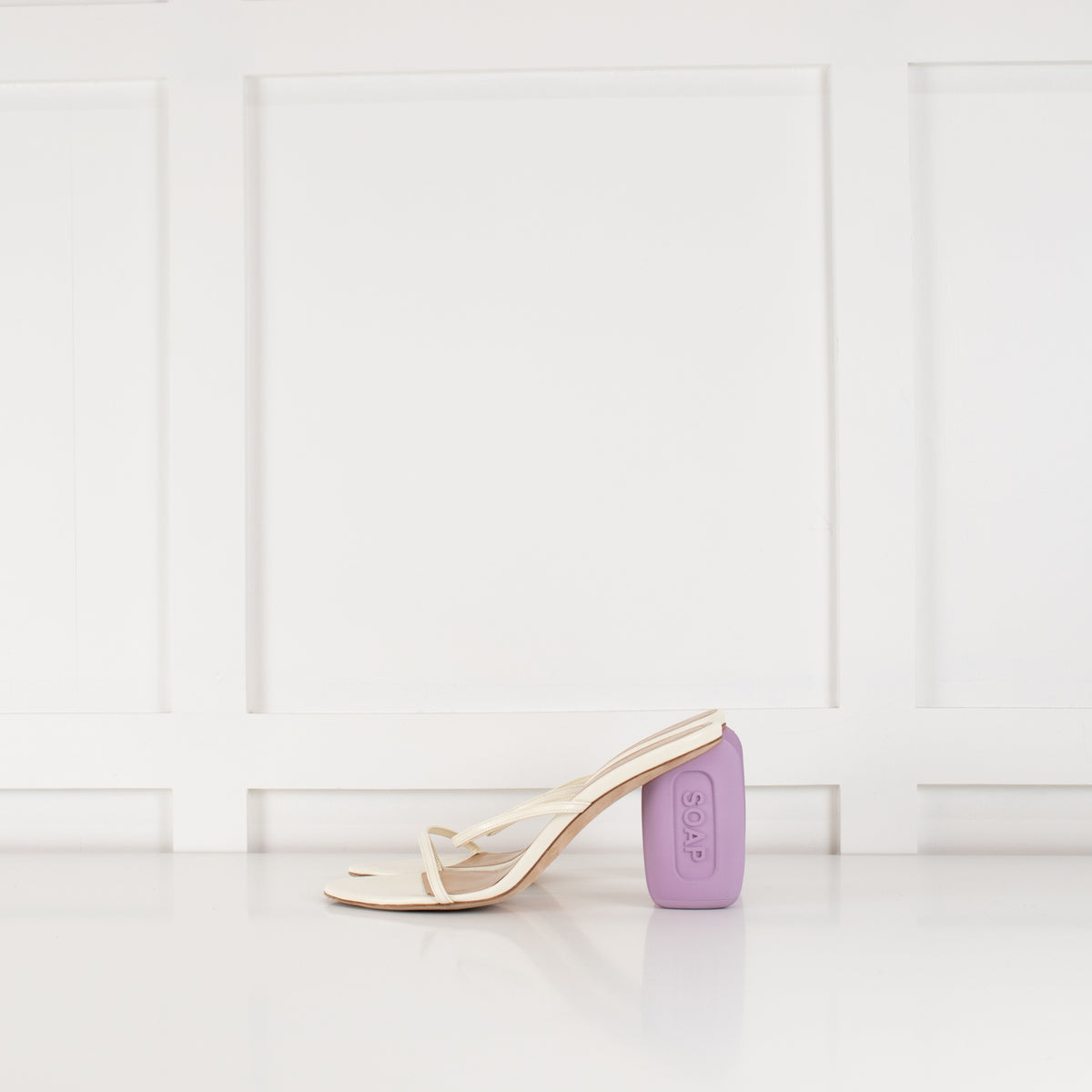 Loewe Cream Purple Soap Heels Sandals