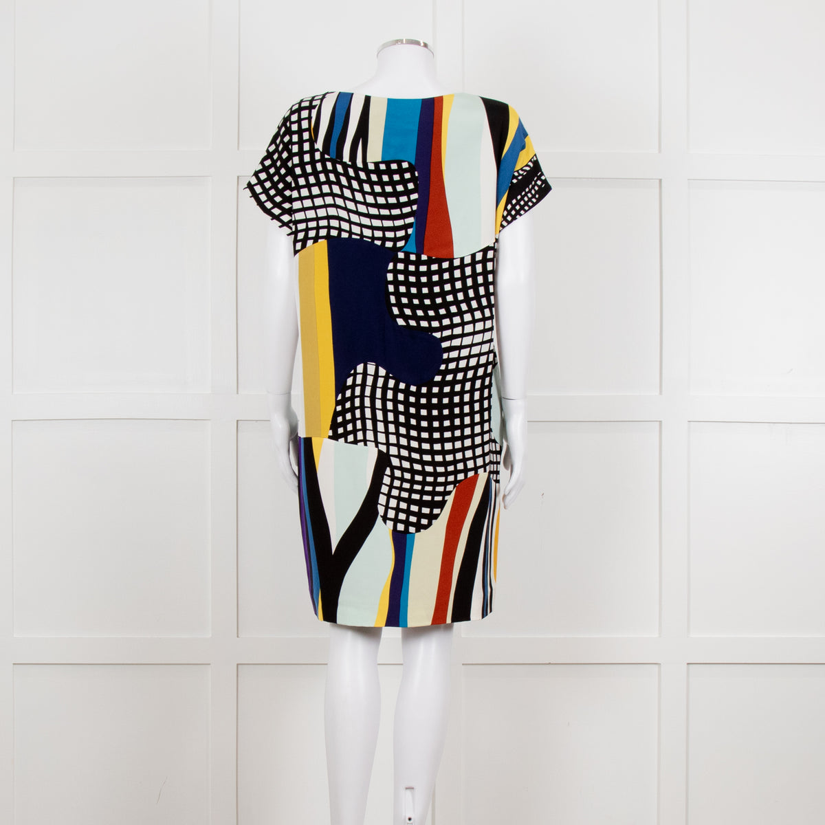 Diane Von Furstenberg Multi Colour Abstract Print Sleeveless Tunic Dress