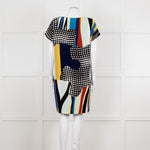 Diane Von Furstenberg Multi Colour Abstract Print Sleeveless Tunic Dress