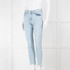 Rag & Bone Pale Wash Mid Length Skinny Jeans