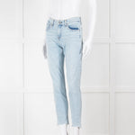Rag & Bone Pale Wash Mid Length Skinny Jeans