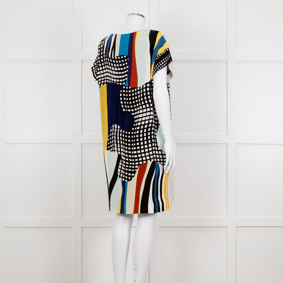 Diane Von Furstenberg Multi Colour Abstract Print Sleeveless Tunic Dress