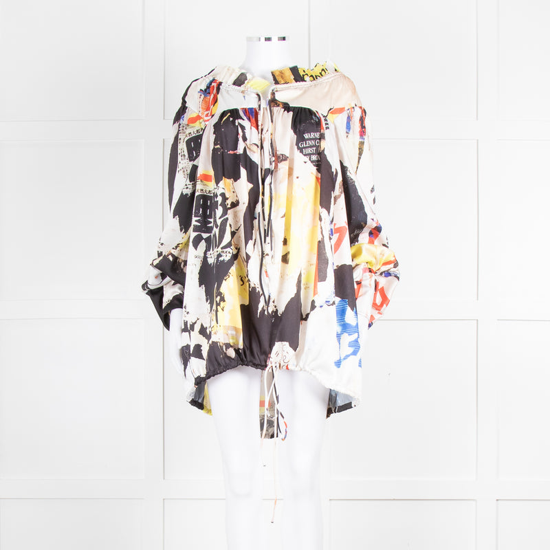 Marques Almeida Cream Black Yellow Graphic Print Art Blouse