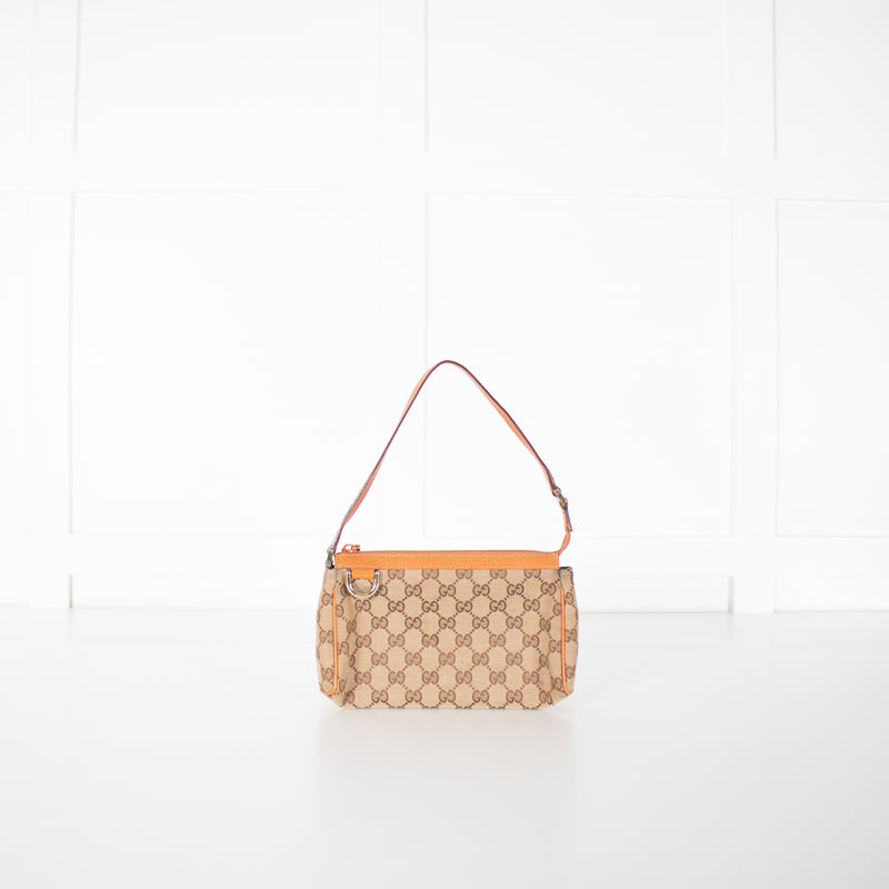 Gucci Monogram Cloth Pochette Bag